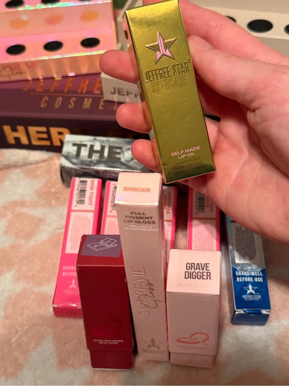 Jeffree Star Cosmetics Lipstick, Gloss, and Holder Bundle